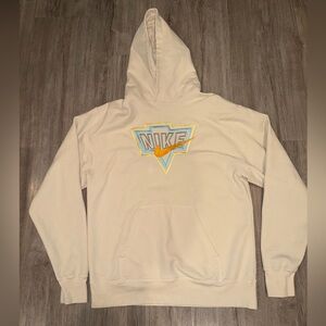 Nike Men’s Vintage Style Embroidered Logo Hoodie - Butter Yellow - Size M